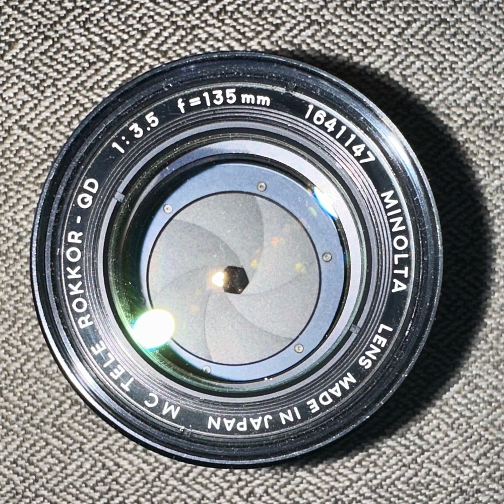 Vintage Minolta MC Tele Rokkor-QD 135mm f/3.5 lens, a vintage Minolta
